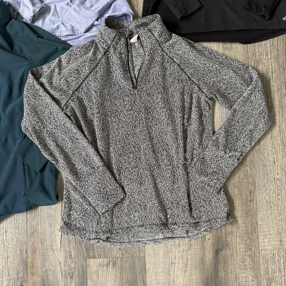 Workout BBL Top Medium Lot Pullover Fitted Zip Up Hoodie Black Gray Blue 5 - Picture 2 of 11